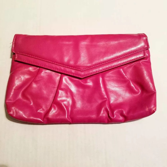 Vintage Pink Leather Envelope Clutch - Picture 1 of 6
